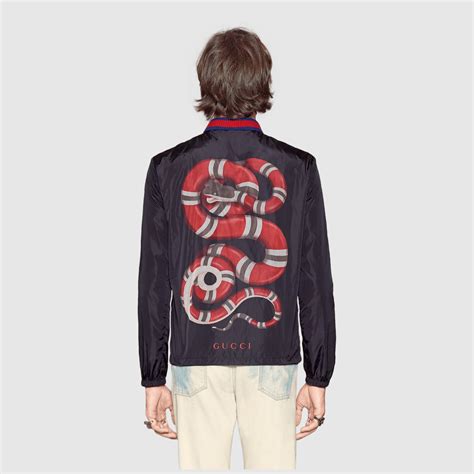 gucci windbreaker green snake|Gucci men's jacket.